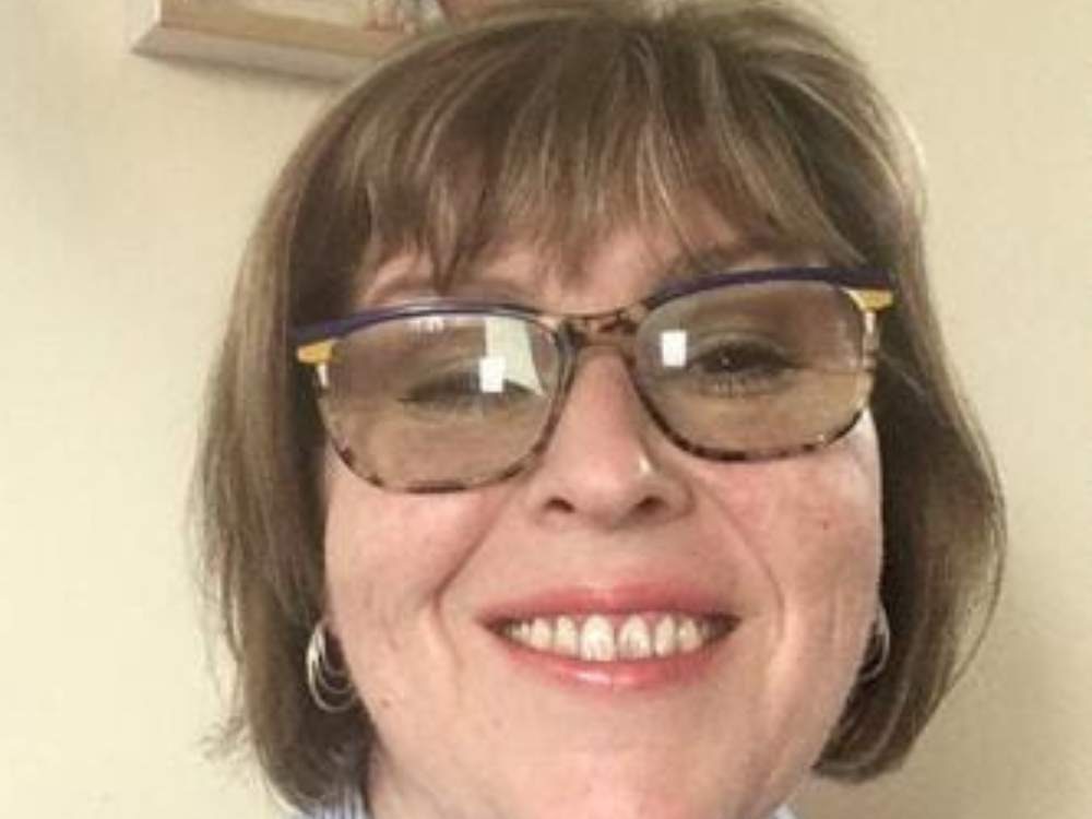Mature woman in glasses selfie