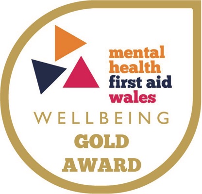 Mental Health First Aid Wales gold logo
